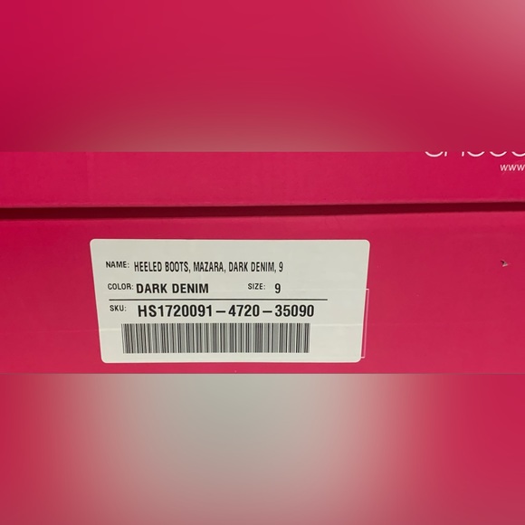 Mazara Heeled Peek-Toe Boot Size 9 Dark Denim - Picture 8 of 8